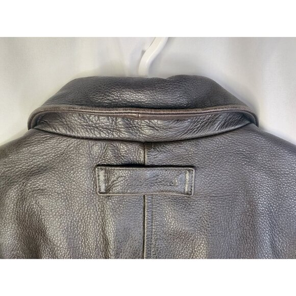 Eddie Bauer Men's Leather Jacket L Brown Genuine Leather Distressed - Picture 5 of 16